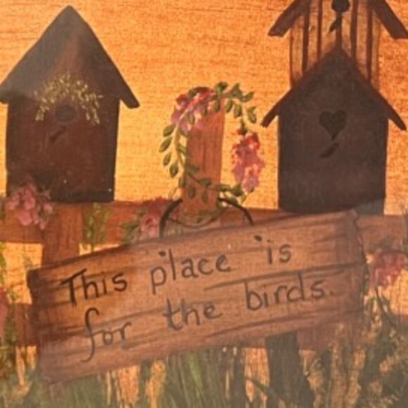Sweet Vintage FRAMED Birdhouse Artwork w/ Poem | Farmhouse, Rustic & Boho Decor - Picture 5 of 16